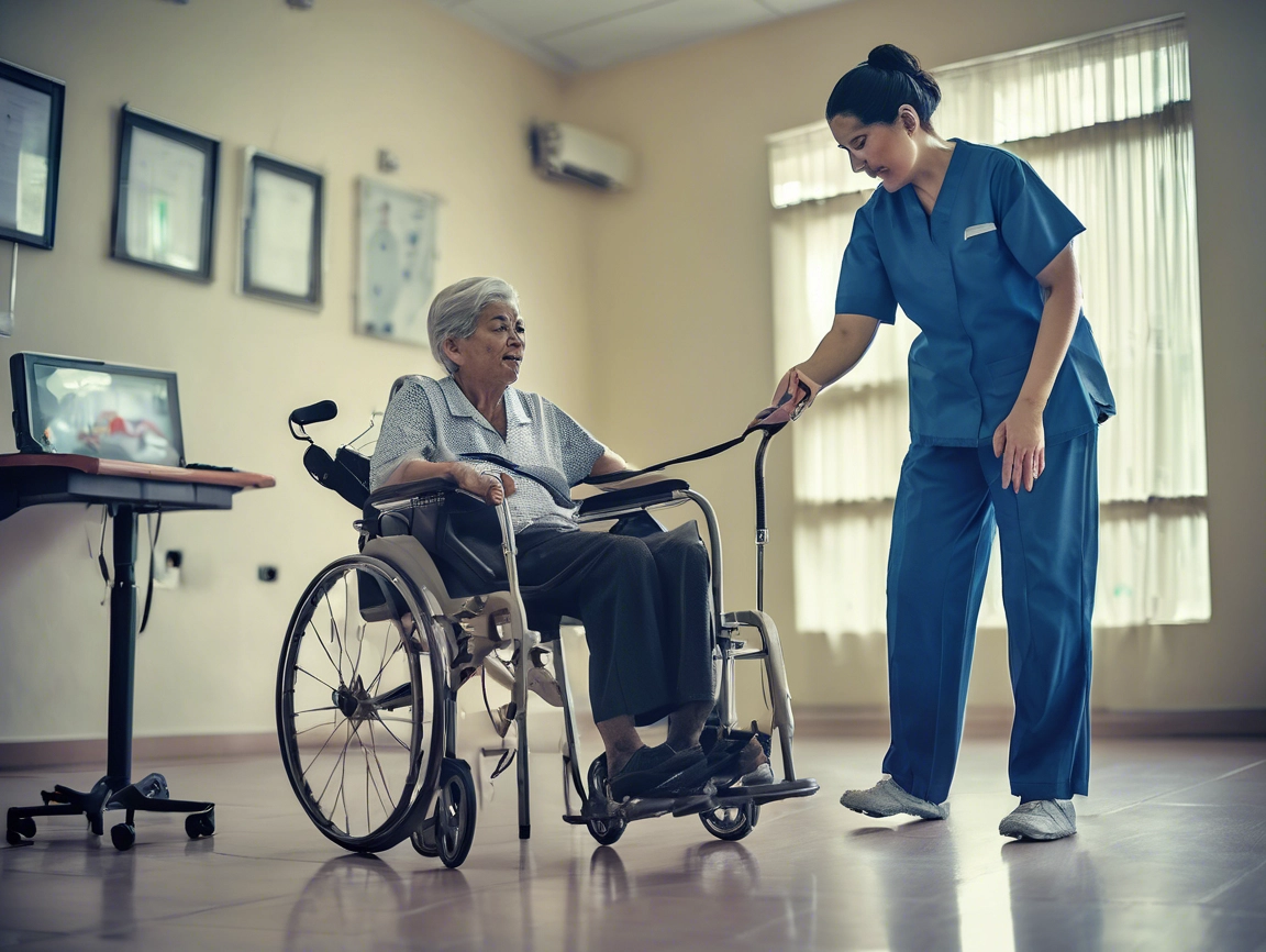 Stroke Rehabilitation in Seremban – physiotherapist assisting patient recovery at EMS Rehab Centre.